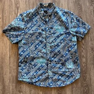 Reyn Spooner Medium Aloha Shirt Blue